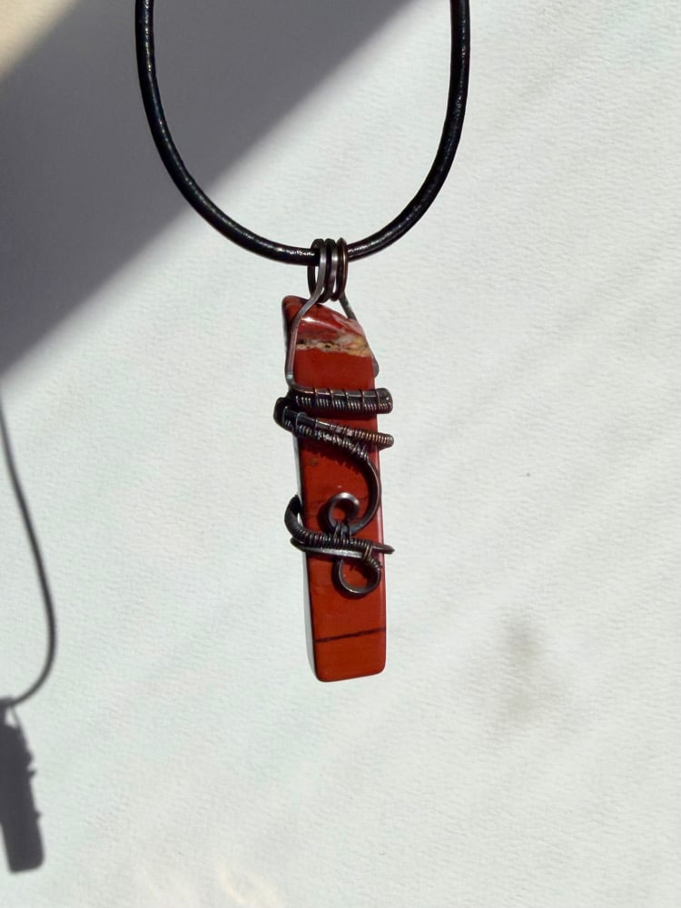 Image of Red Jasper Oxidized Pendant