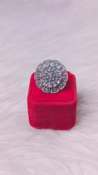 Image 1 of ADR45022_Silver Plating American Diamond Adjustable Ring