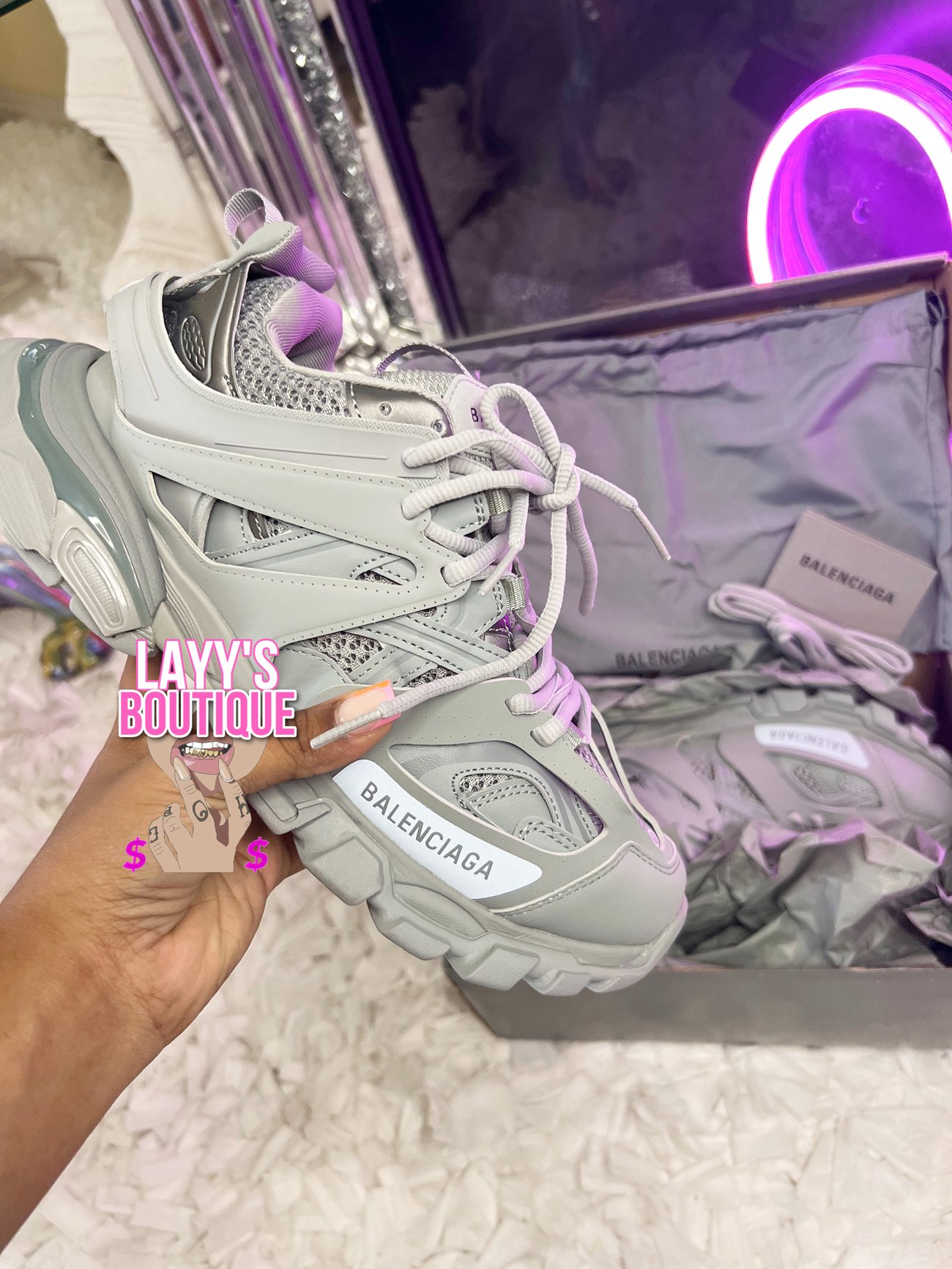 balenciaga triangle glitter bag