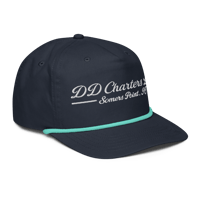 Image 2 of DD Charters Script Golf Cap Navy/Mint