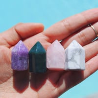 Mini Tower Bundle - Rose Quartz/Howlite/Moss Agate/Lepidolite