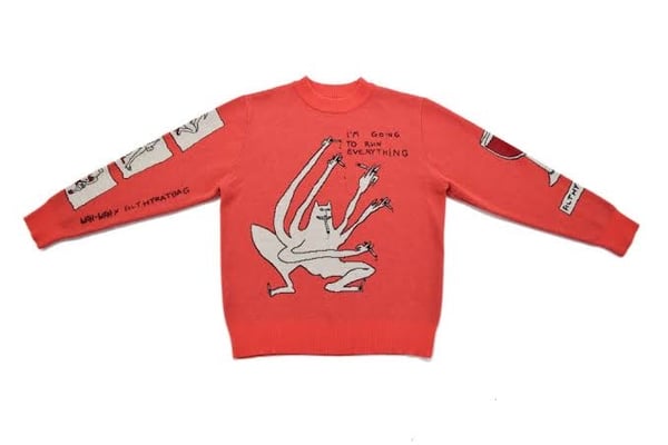 Image of WAH WAH x FILTHYRATBAG jumper in red