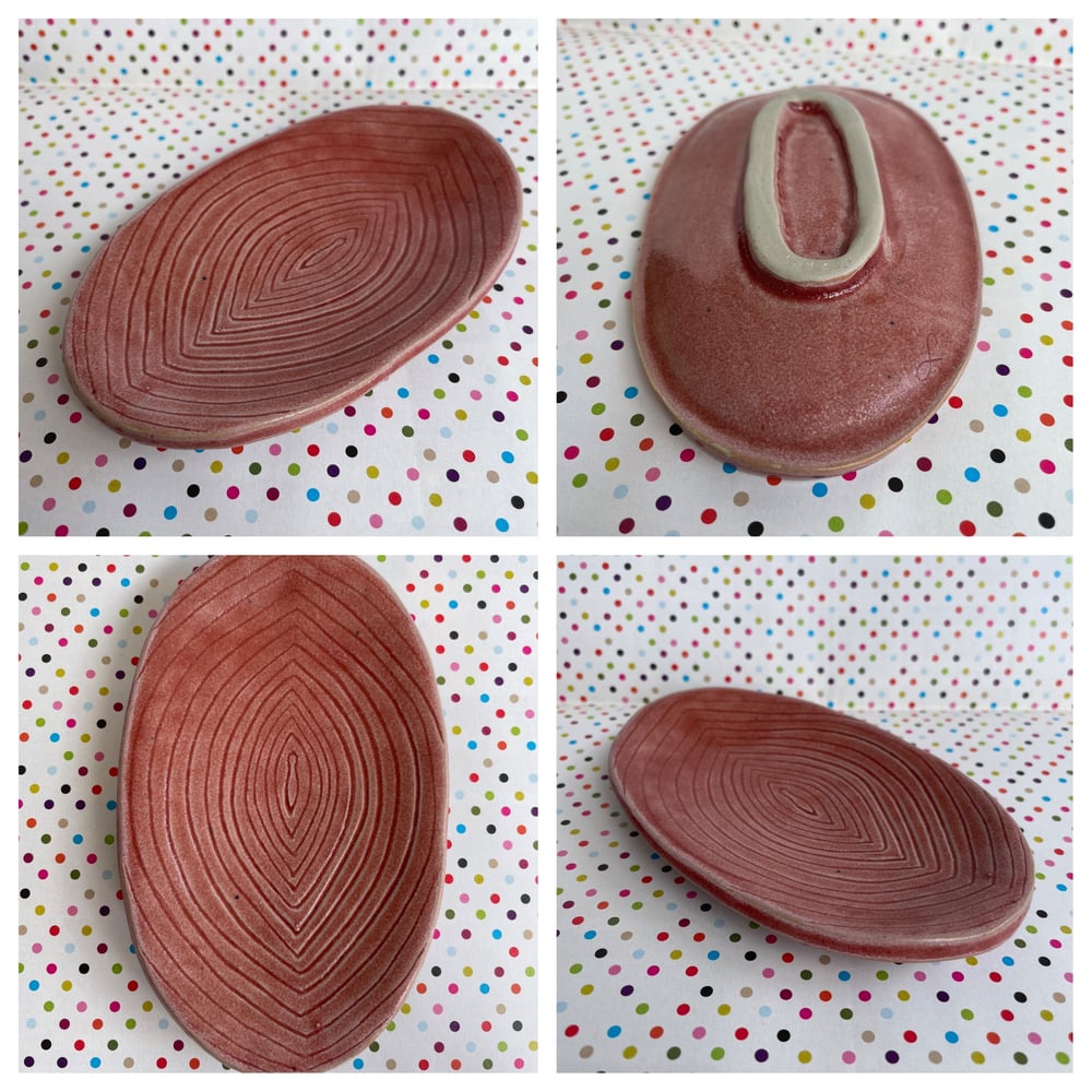 Image of Trinket dish in pink red