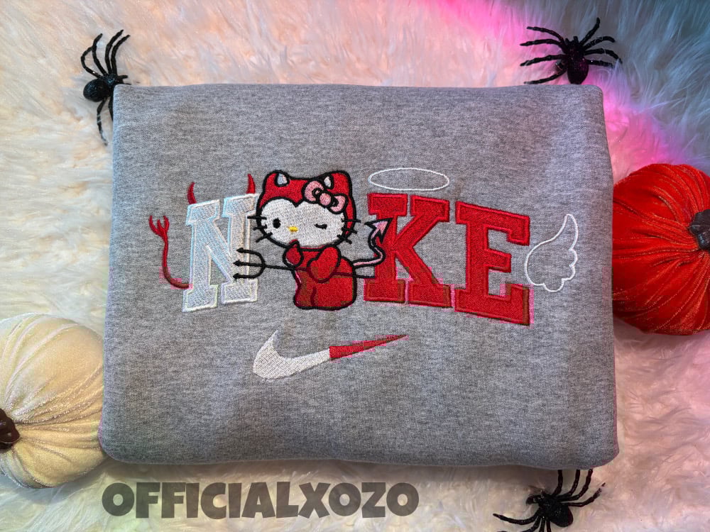 Image of Hello Kitty Devil Angel Nike ❤️🤍