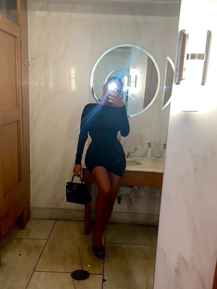 Image of BLACK MINI DRESS WITH CUTOUT BACK (S/M)