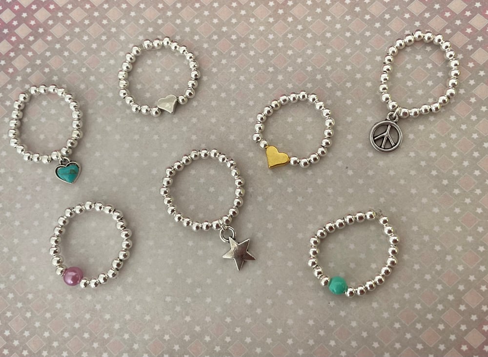 Image of Stretch bead rings - 9 designs 
