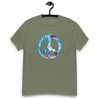 Image 1 of Unisex classic tee, Tie Dye Peace Sign Retro tee