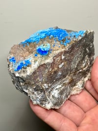 Image 4 of Rare Cyanotrichite On Quartz Matrix Specimen | Guizhou China