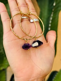 Image 3 of Amethyst hoops