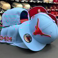 Image 1 of New Era 9Fifty Sky Blue Red Earl Tribute 🤘