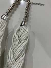 Image 2 of white bead braid necklace 