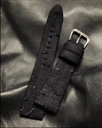 Image 3 of Black Canvas Hand-rolled Watch Strap