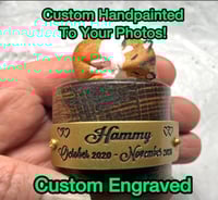 Image 1 of Custom Sleeping Hamster Mini Urn Handpainted To Your Photos