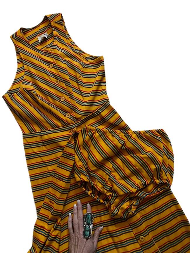 70s stipe dress and bloomer set