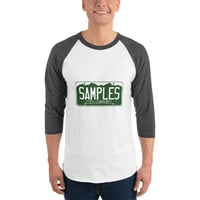 Image 2 of License Plate/ Unisex 3/4 sleeve raglan shirt- 6 COLORS AVAILABLE