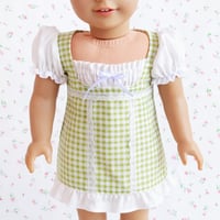Green gingham dainty milkmaid dress 