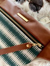 Teal & gray zigzag crossbody 