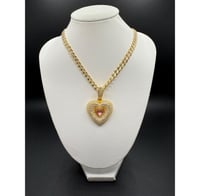 Image 1 of Pink Heart Shaped Diamond Necklace 