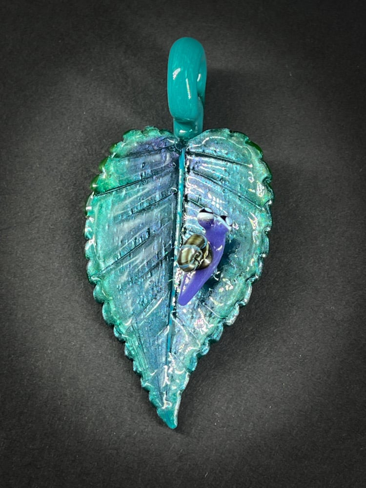 Image of Liquid Blue Snail Leaf Pendant