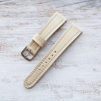 Image 1 of 40’s Style Cream Lizard Strap