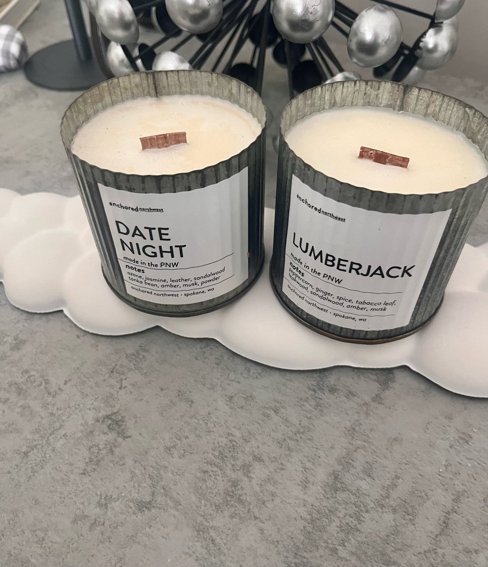 Image of Rustic Vintage  Farmhouse handmade Wood Wick candles 