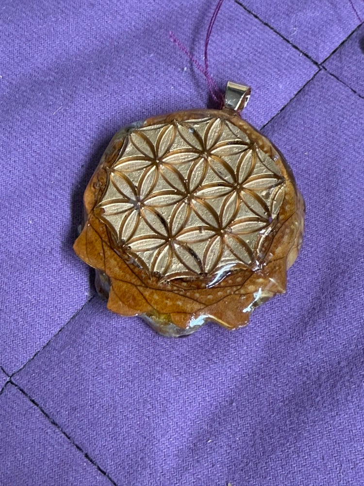Image of Gold Flower of Life Pinecone Charm | Handmade PNW Jewelry | #88