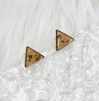 Image 1 of TRIANGULAR ORANGE FLORAL STUDS