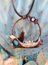 Image 1 of Desert Coyote Jaw Bone Copper Electroformed Statement Necklace 