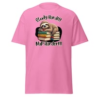 Image 1 of Study Hard Nap Harder Sloth Shirt Design