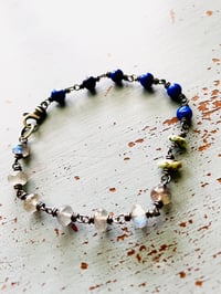 Image 2 of labradorite, turquoise and lapis bracelet