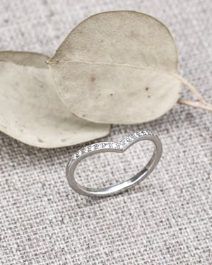 Image of Platinum white diamond semi-eternity wishbone ring