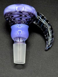Image 4 of Purple UV Reactive 14mm Slide With Horn 