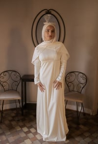 Image 1 of 1970s Dress & Scarf Set