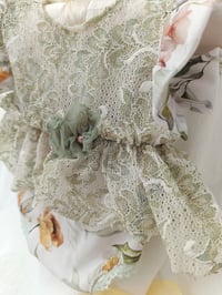 Image 3 of Newborn girls body-dress for photoshoots | Emily | floral sage
