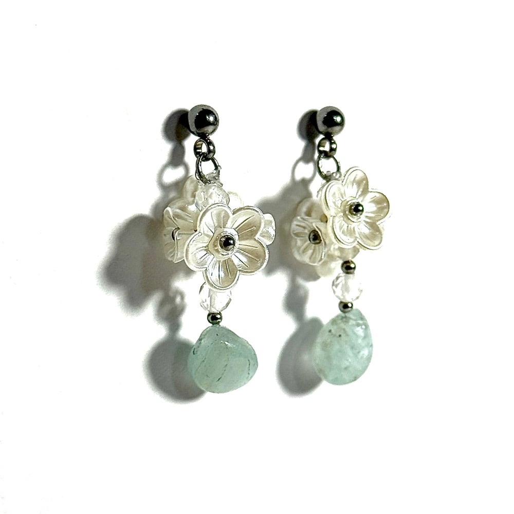Image of Aquamarine Bouquet Earrings