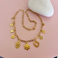 Image 13 of Drop 2 Gold Paperclip Charm Necklaces