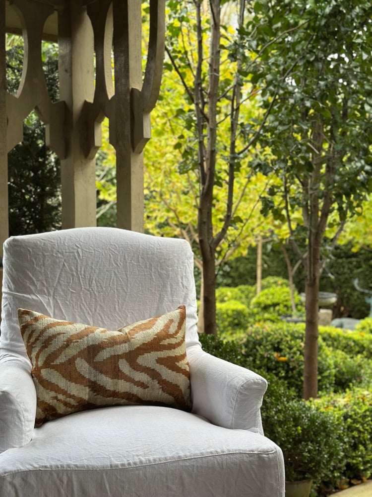 Image of Neutral Zebra Ikat Cushion