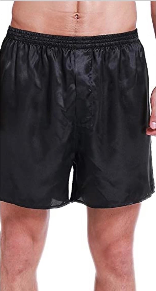 BLACK SILK BOXERS