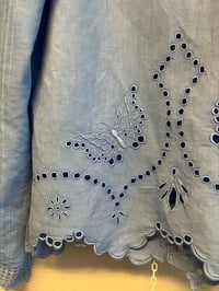 Image 6 of Blue puff sleeve shirt (small)