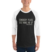 SPJWMU text 3/4 sleeve raglan shirt copy