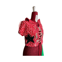 Image 2 of Upcycled Polka Dot Lace-Up Top – One of a Kind