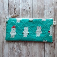 Image 2 of "Christmas Themed" Small Quilted Zipper Bag