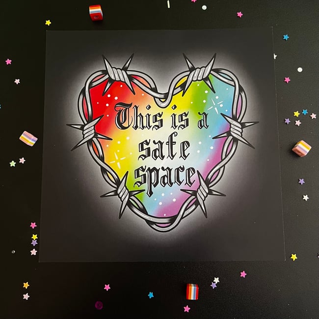 Safe Space Barbed Wire Print