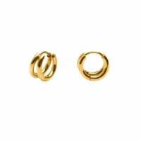 Image 2 of Gold Double Hoops