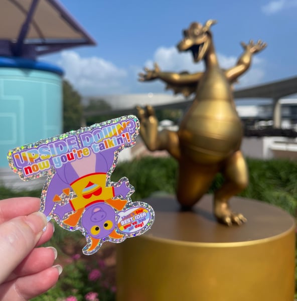 Image of Upside Down Dragon - Glitter Sticker