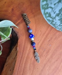 Image 2 of Bronze Feather Dangle Bead with Sodalite 