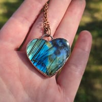 Image 4 of Labradorite heart necklace