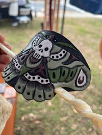 Image 2 of Death’s Head Hair Stick Barrette (Green)