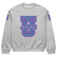 Image 2 of Jesus U Pink Teal Oversized crewneck