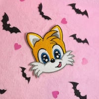 Image 4 of Two Tail Fox - 3.25 Inch - Embroidered, Iron-On Patch